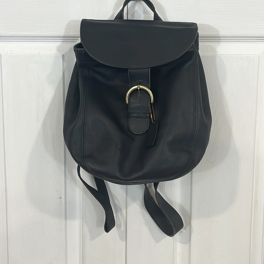 COACH Y2K Vintage Black Large Leather  Backpack